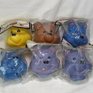 Vintage Darice Craft  Bear Babies  Bear Doll Head 1984 Lot Of 6 New In Package